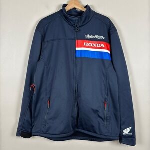 Troy Lee Designs Honda Men Motocross Racing Softshell Pit Jacket Sz L Logo Navy